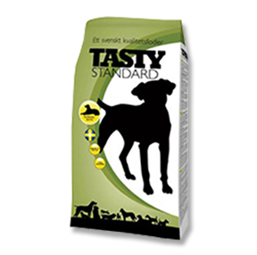 Använder Tasty till mina hundar och säljer de även. Tasty standard kostar 300 kr och Energi 350 kr.